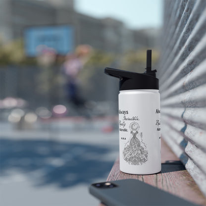 Personalized Initial Quote Girl Light Stainless Steel Water Bottle