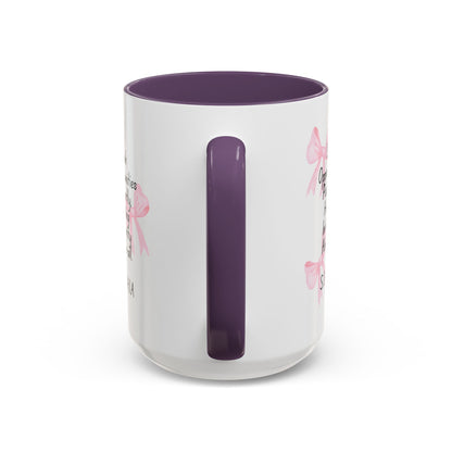 Personalized Pink Bow Accent Coffee Mug