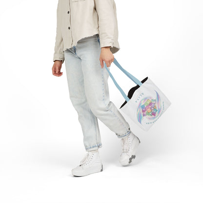 Personalized Initial Quote Pastel Cloud Canvas Tote Custom Name