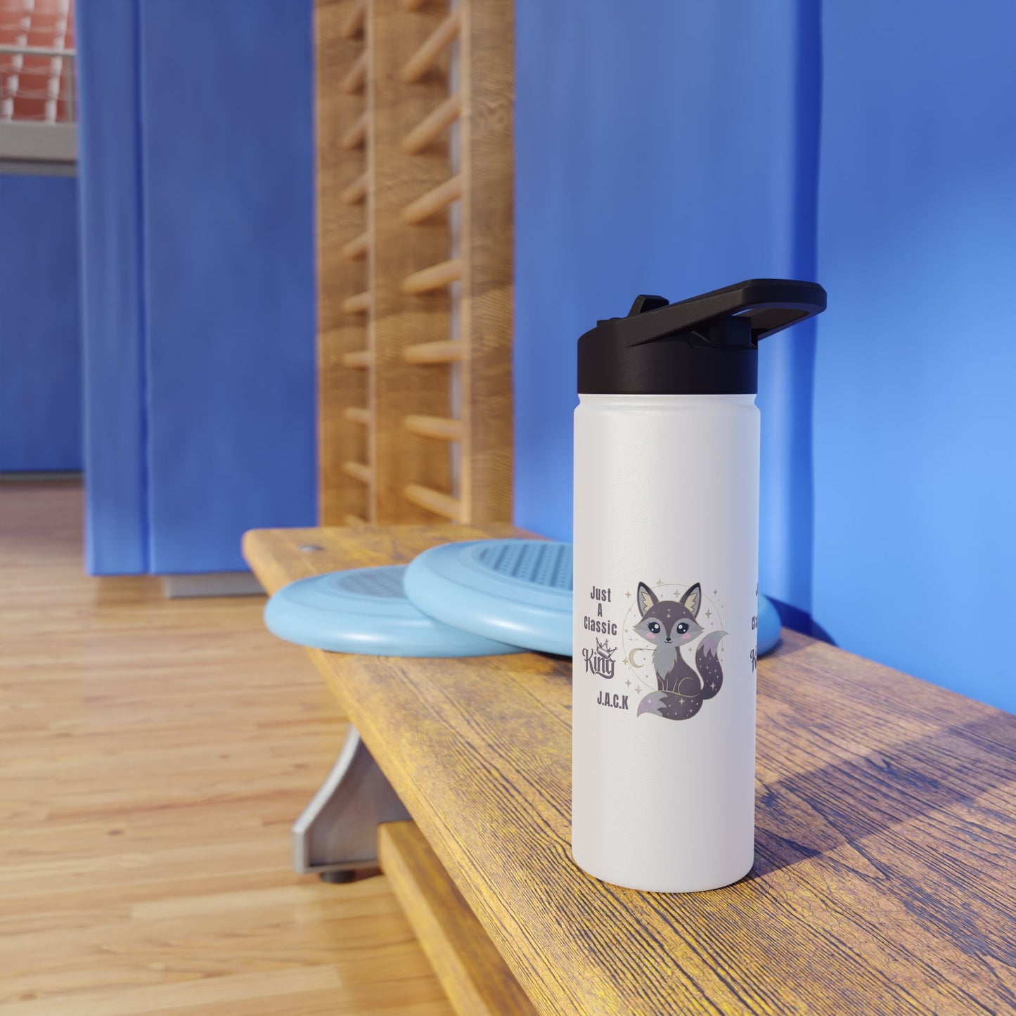 Personalized Initial Quote Fox King Stainless Steel Water Bottle