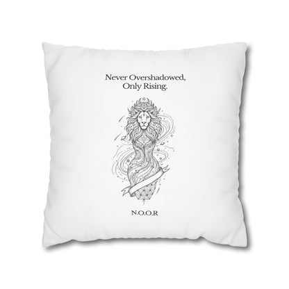 Personalized Initial Quote Girl Lion — Custom Sayings on Square Poly Canvas Pillowcase