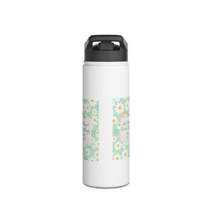Personalized Initial Quote Floral Note Stainless Steel Water Bottle