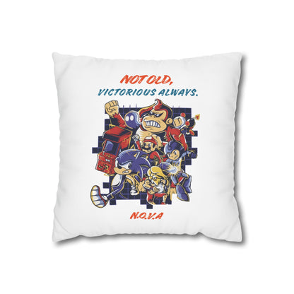 Customized monogrammed pillowcase with personalized quote. High-quality poly canvas square cushion cover, ideal for housewarming, wedding, or anniversary gifts with bespoke text.