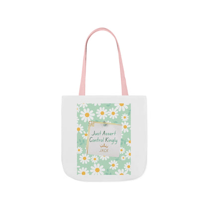 Personalized Initial Quote Floral Inspirational Canvas Tote Custom Name