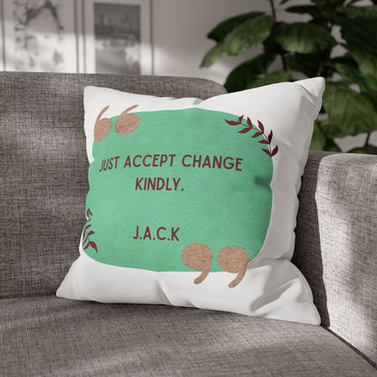 Personalized Initial Quote Oval Note — Custom Sayings on Square Poly Canvas Pillowcase