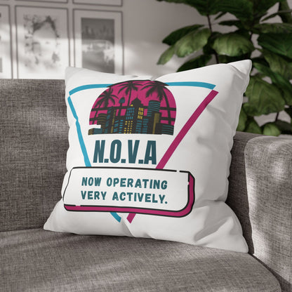 Personalized Initial Quote Building — Custom Sayings on Square Poly Canvas Pillowcase