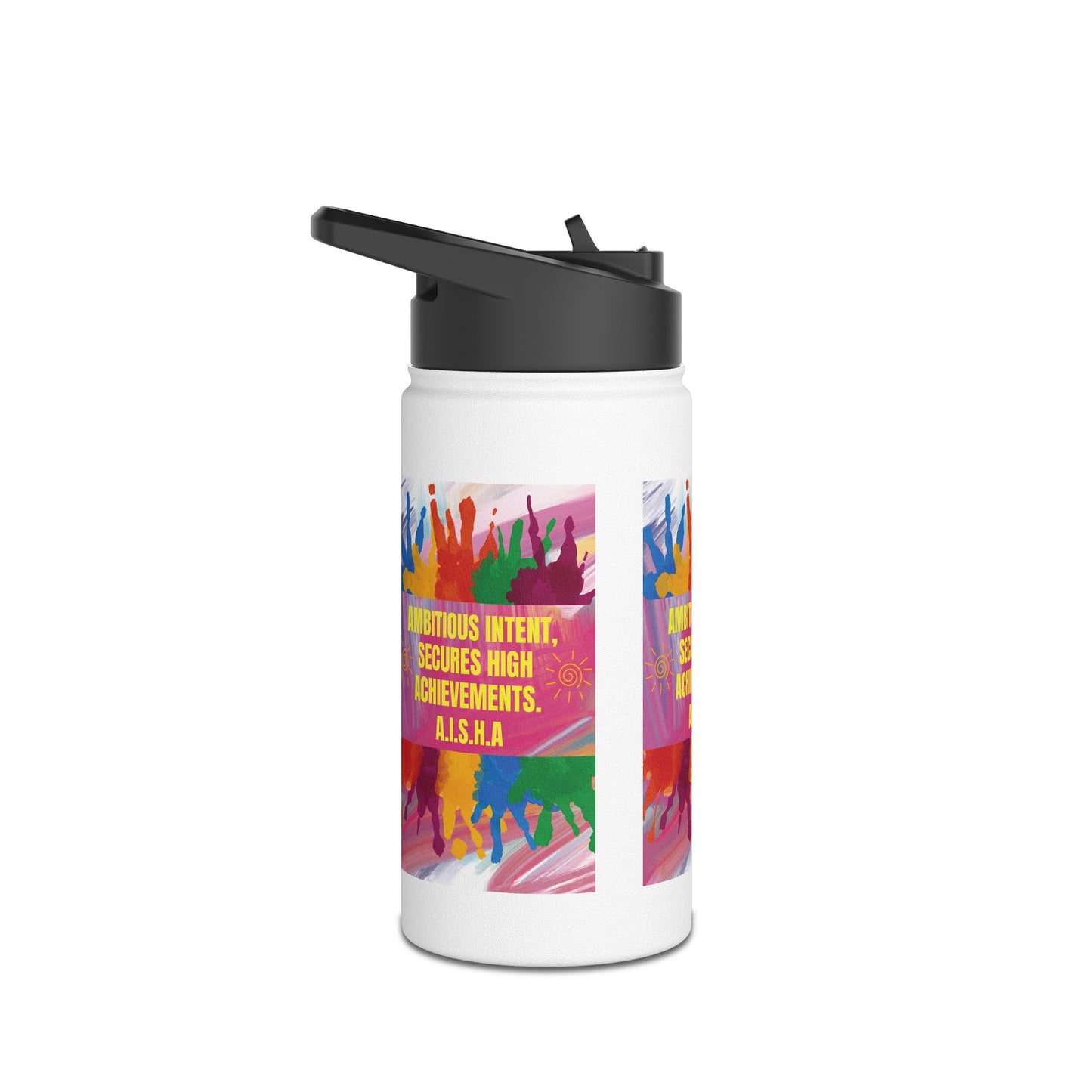 Personalized Initial Quote Colorful Paint Stainless Steel Water Bottle