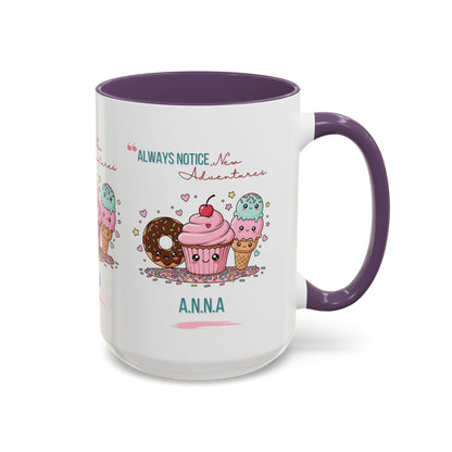 Personalized Initial Sweet Treat Accent Coffee Mug