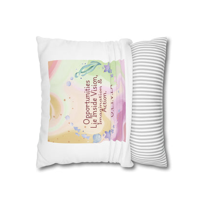 Personalized Initial Quote Ocean Theme — Custom Sayings on Square Poly Canvas Pillowcase