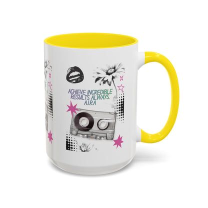 Personalized Cassette Vibes Accent Coffee Mug