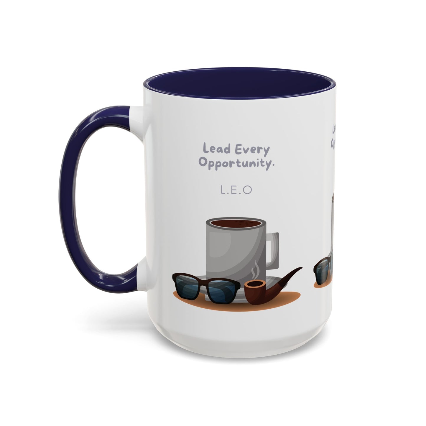 Personalized Initial Coffee and Sunglasses Accent Coffee Mug