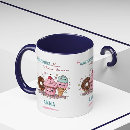 Personalized Initial Sweet Treat Accent Coffee Mug