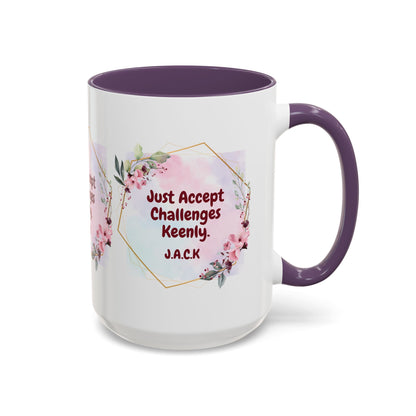 Personalized Floral Frame Accent Coffee Mug
