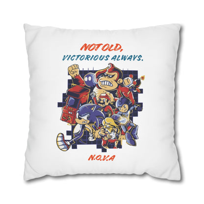 Personalized Initial Quote Cartoon — Custom Sayings on Square Poly Canvas Pillowcase