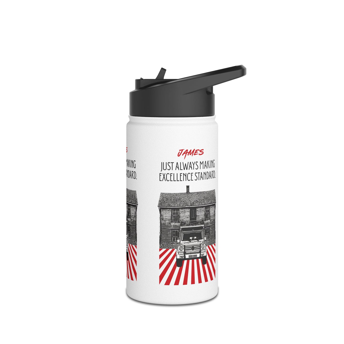 Personalized Initial Quote Vintage Car Stainless Steel Water Bottle