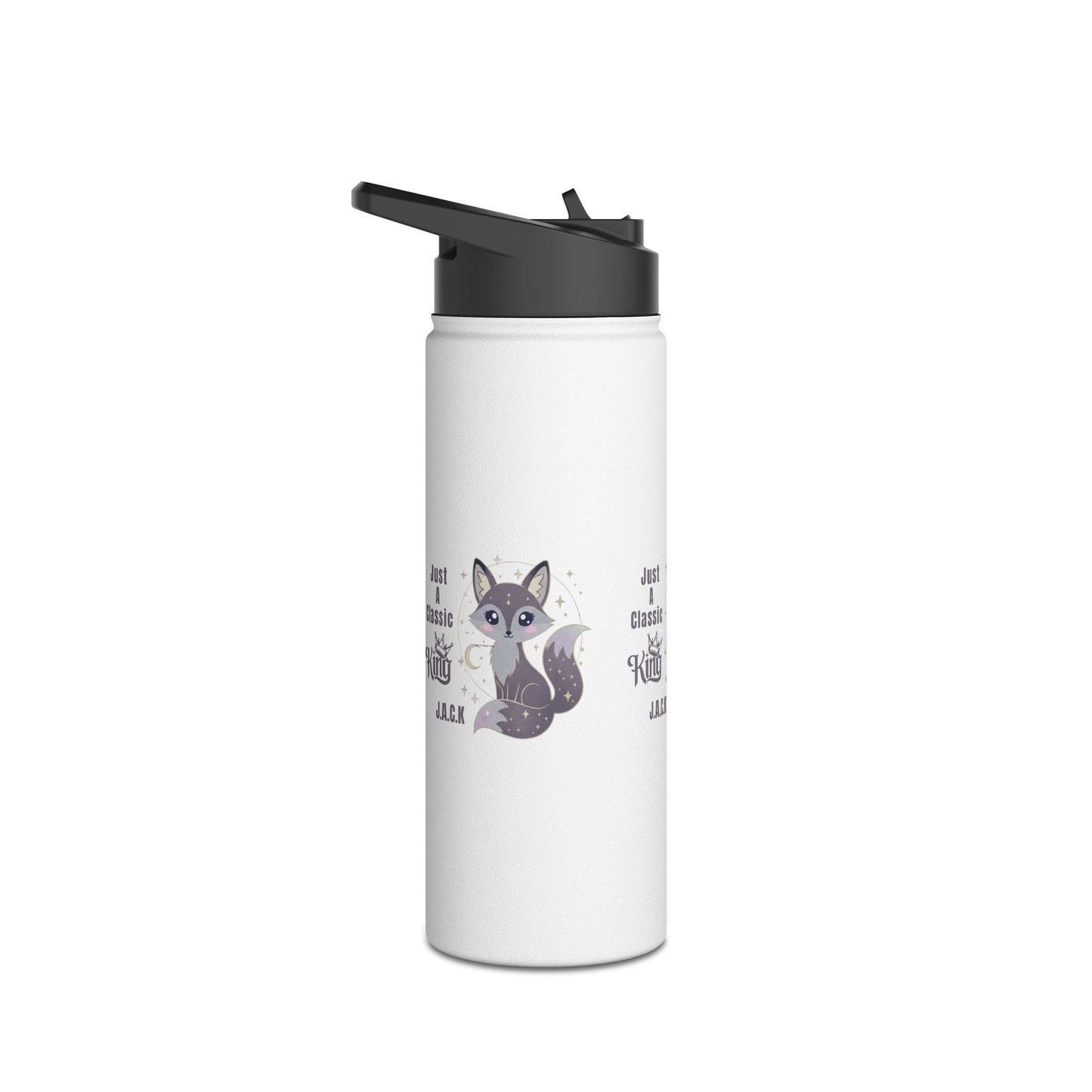 Personalized Initial Quote Fox King Stainless Steel Water Bottle