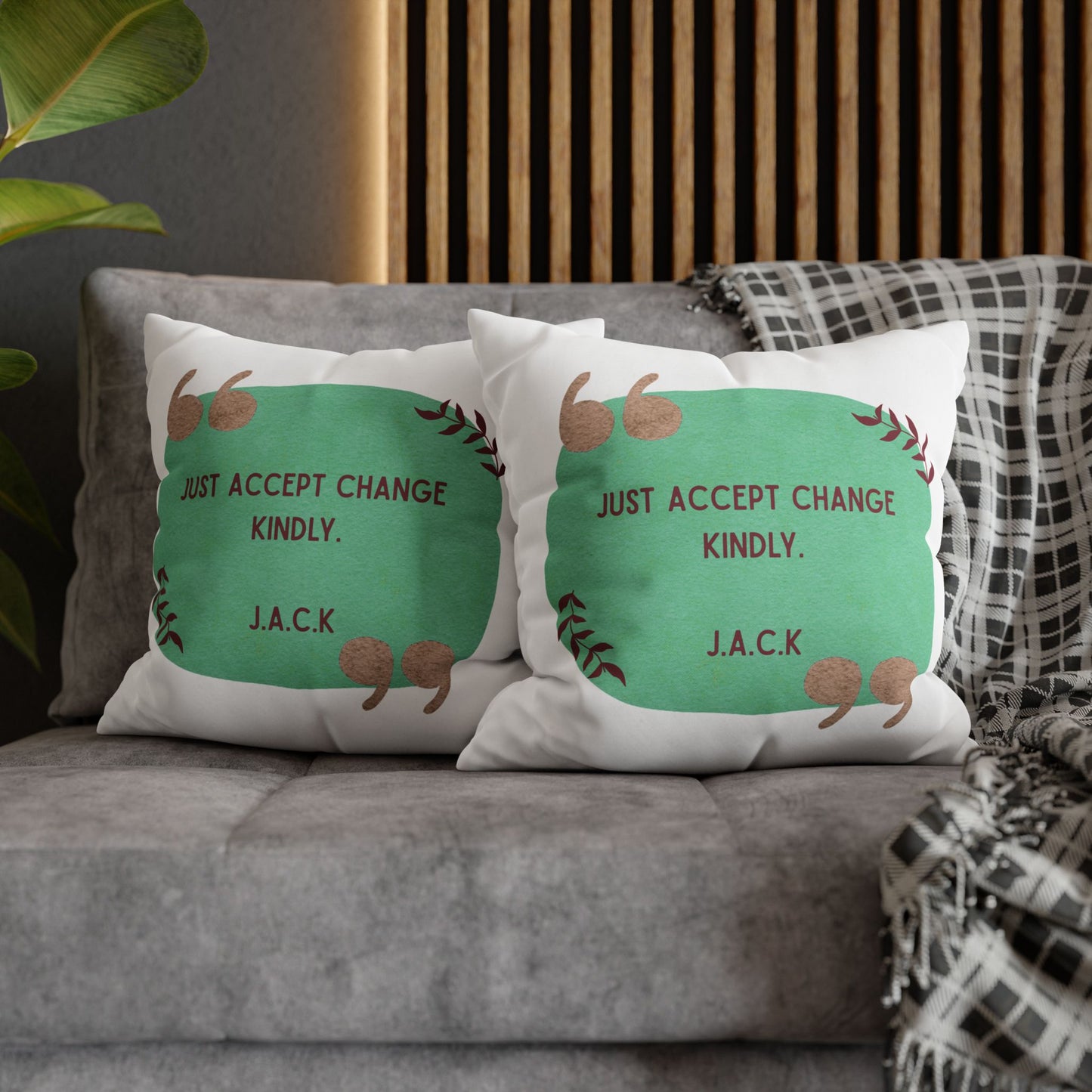 Personalized Initial Quote Oval Note — Custom Sayings on Square Poly Canvas Pillowcase