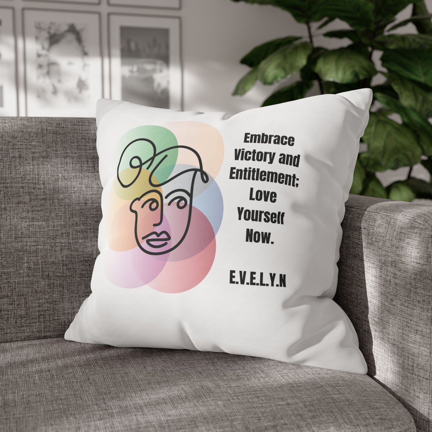 Personalized Initial Quote Simple Girl — Custom Sayings on Square Poly Canvas Pillowcase