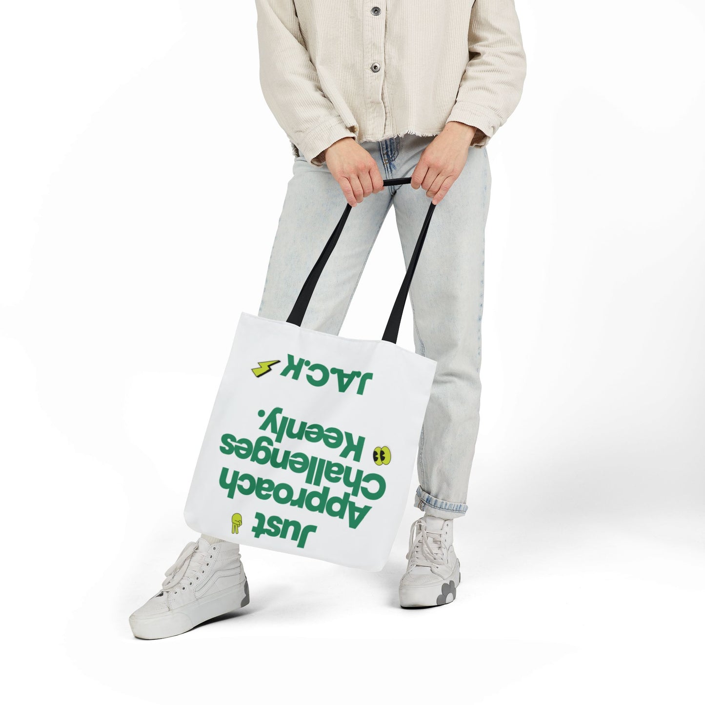 Personalized Initial Quote Simple Message Canvas Tote Custom Name