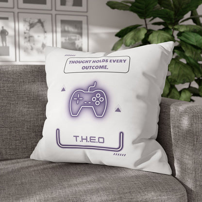 Personalized Initial Quote Game Controller — Custom Sayings on Square Poly Canvas Pillowcase