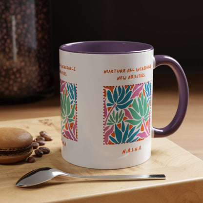 Personalized Initial Floral Momentum Accent Coffee Mug