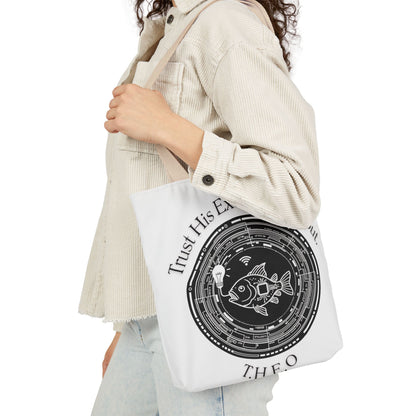 Personalized Initial Quote Circle Fish Canvas Tote Custom Name