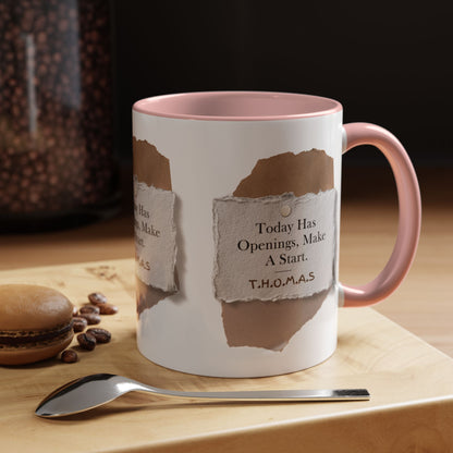 Personalized Torn Paper Note Accent Coffee Mug