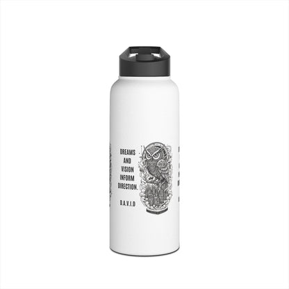 Personalized Initial Quote Owl Vision Stainless Steel Water Bottle