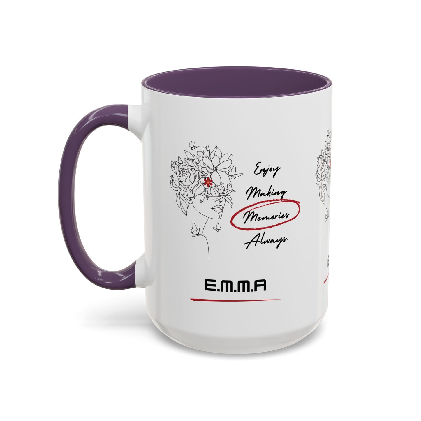 Personalized Initial Floral Girl Accent Coffee Mug