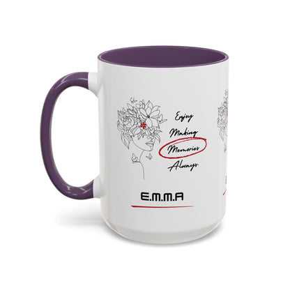 Personalized Initial Floral Girl Accent Coffee Mug
