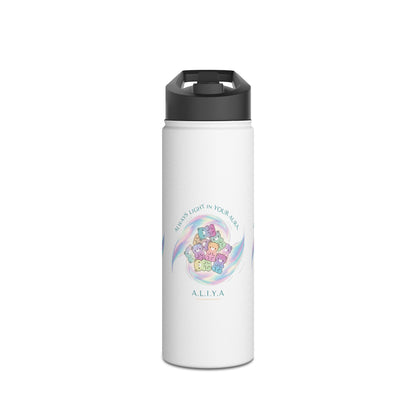 Personalized Initial Pastel Bear Stainless Steel Water Bottle