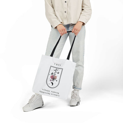 Personalized Initial Quote Floral Moon Canvas Tote Custom Name