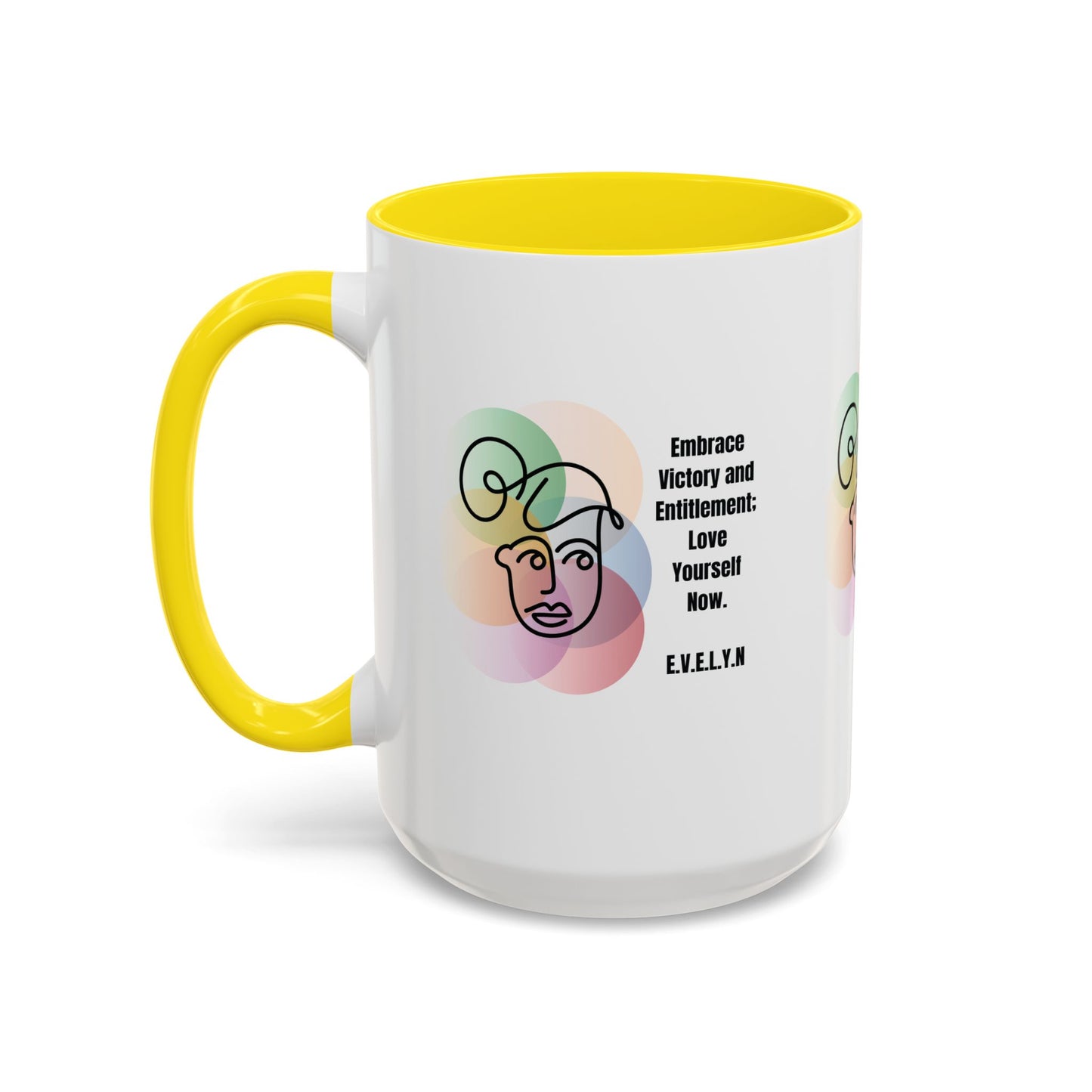 Personalized Initial Sketch Girl Accent Coffee Mug