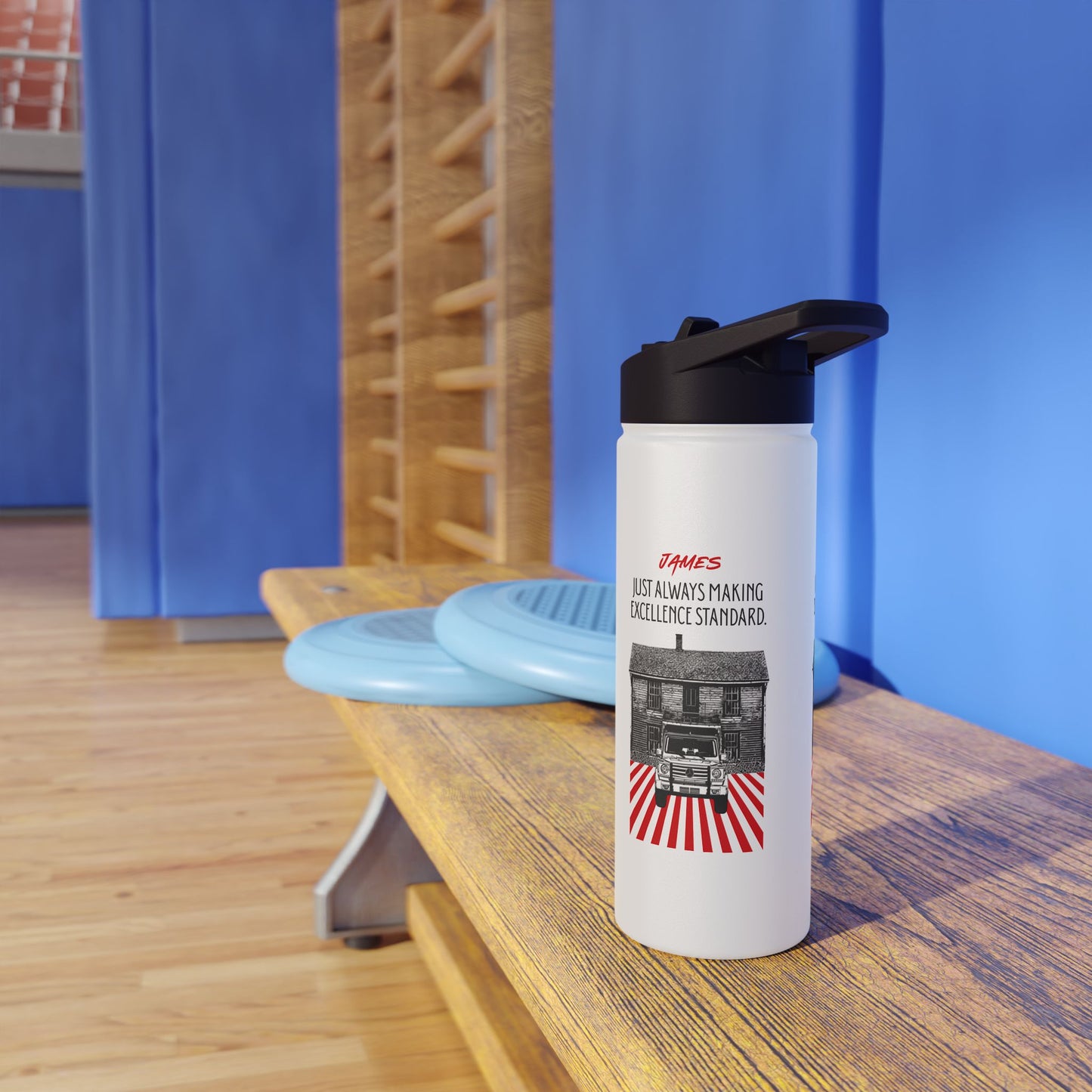 Personalized Initial Quote Vintage Car Stainless Steel Water Bottle