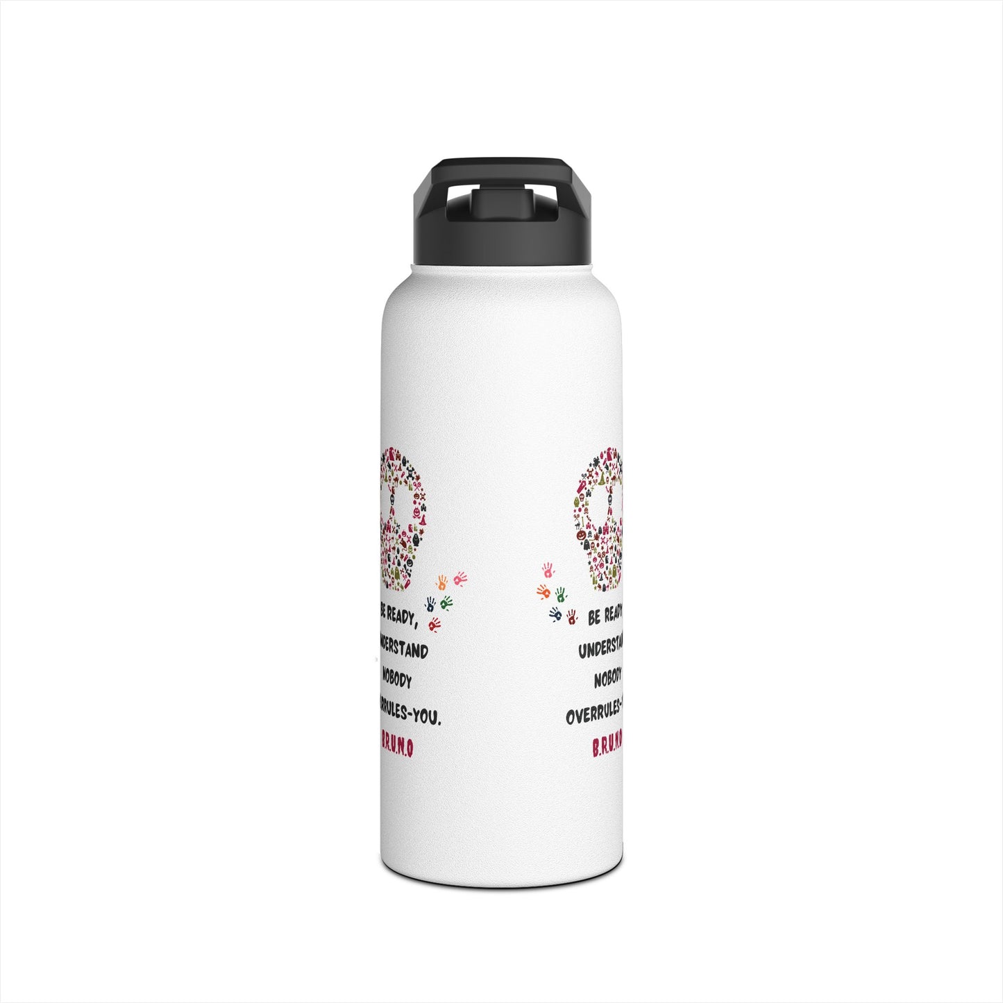 Personalized Initial Quote Hands Skull Stainless Steel Water Bottle