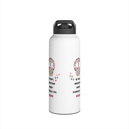 Personalized Initial Quote Hands Skull Stainless Steel Water Bottle