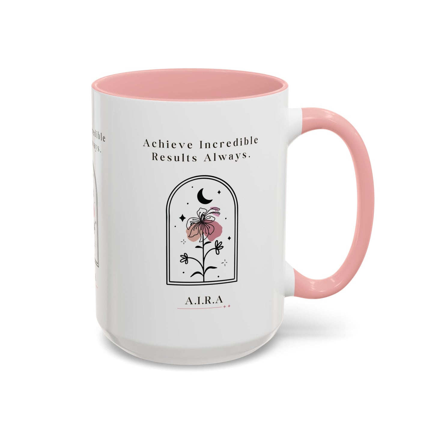 Personalized Initial Floral Moon Accent Coffee Mug