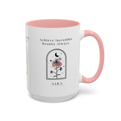 Personalized Initial Floral Moon Accent Coffee Mug