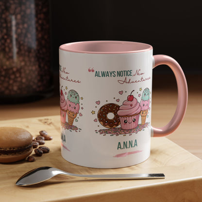 Personalized Initial Sweet Treat Accent Coffee Mug