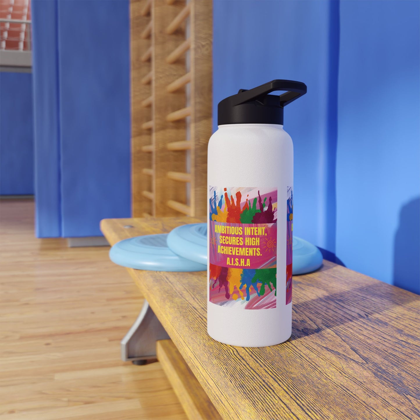 Personalized Initial Quote Colorful Paint Stainless Steel Water Bottle