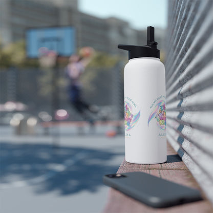 Personalized Initial Pastel Bear Stainless Steel Water Bottle