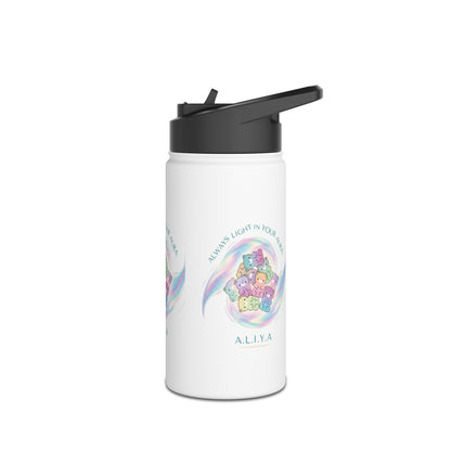 Personalized Initial Pastel Bear Stainless Steel Water Bottle