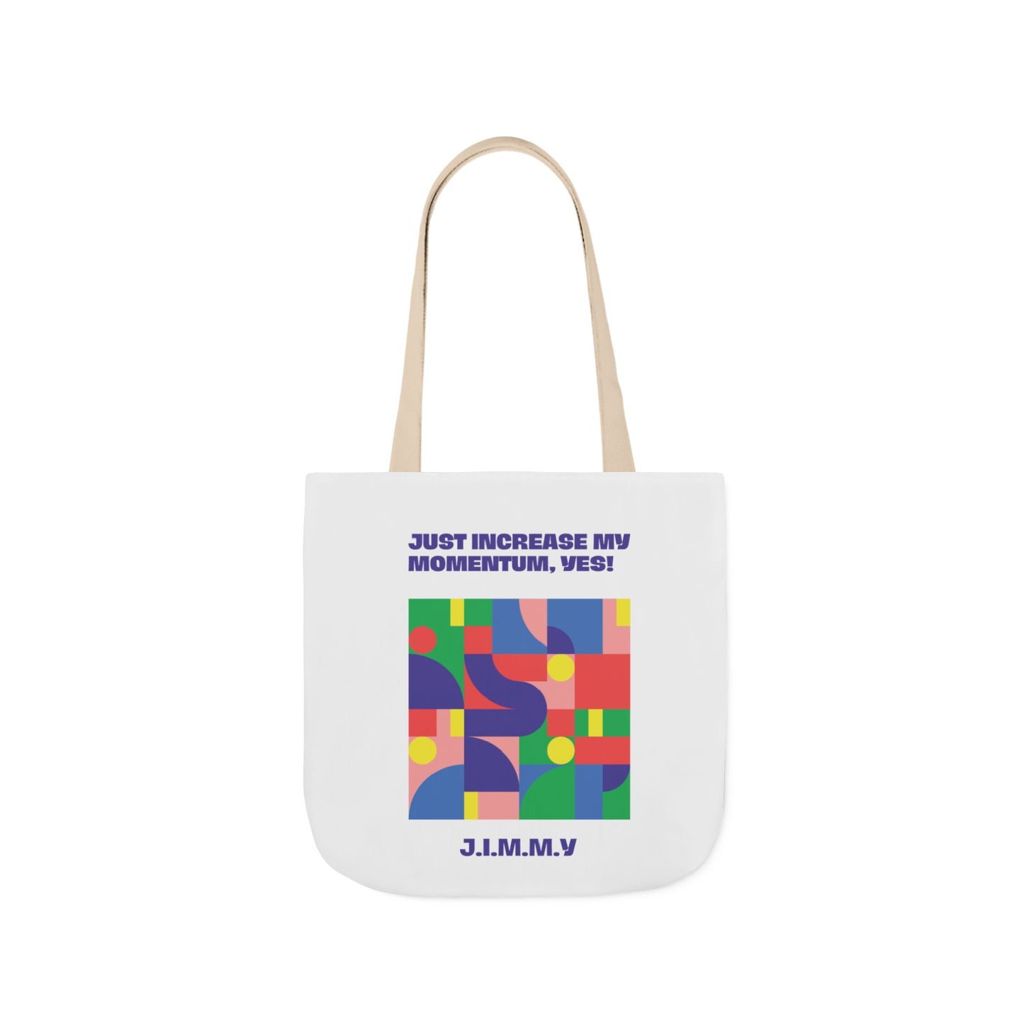 Personalized Initial Quote Colorful Momentum Canvas Tote Custom Name