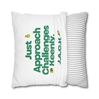 Personalized Initial Quote Simple Note — Custom Sayings on Square Poly Canvas Pillowcase