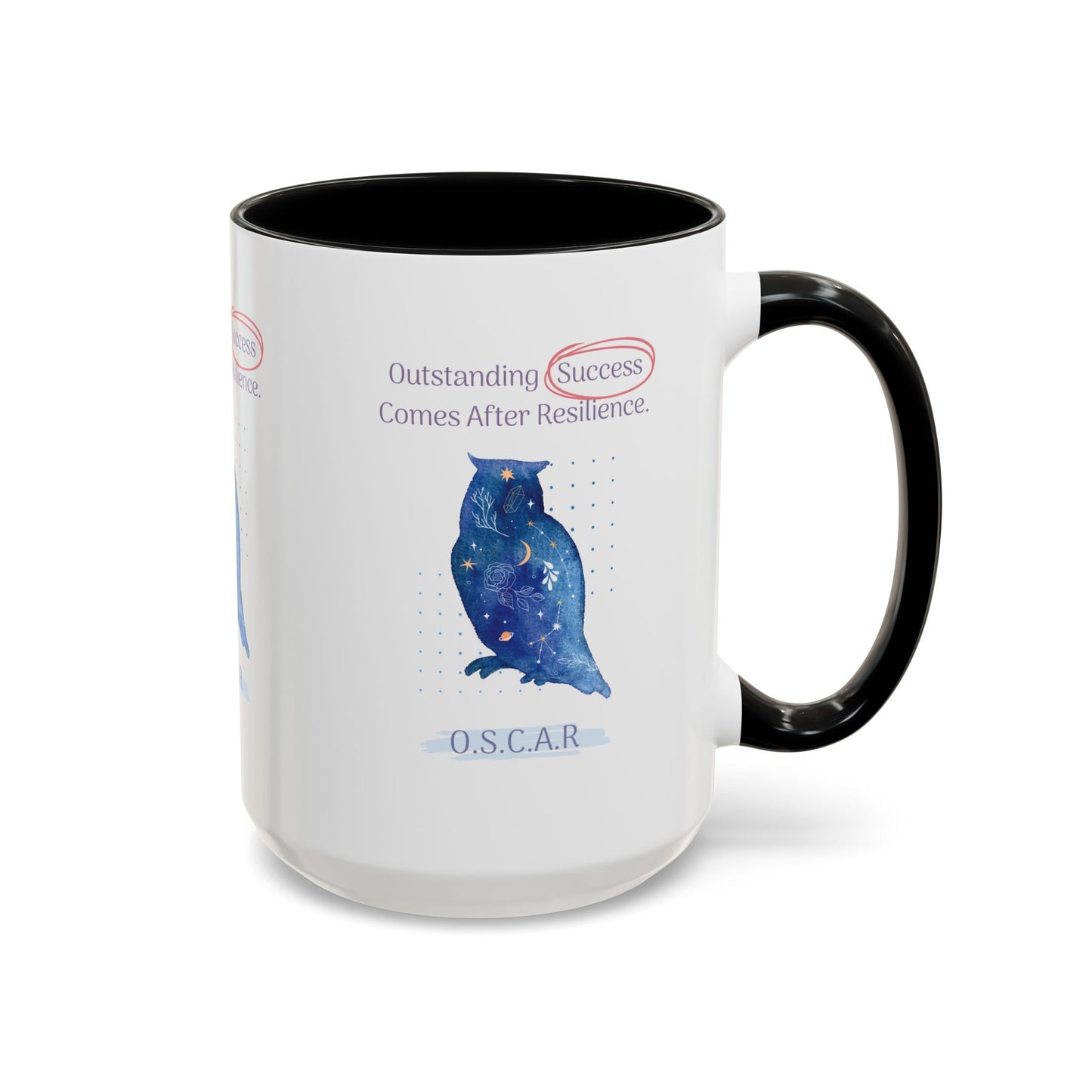 Personalized Initial Galaxy Owl Accent Coffee Mug