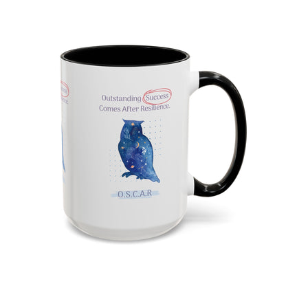 Personalized Initial Galaxy Owl Accent Coffee Mug