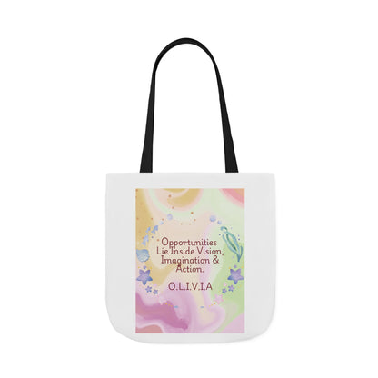 Personalized Initial Quote Ocean Theme Canvas Tote Custom Name
