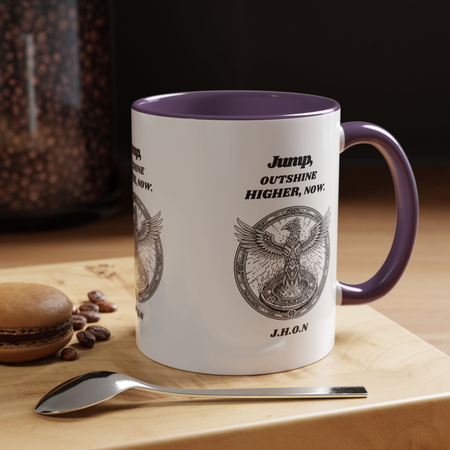Personalized Eagle Circle Accent Coffee Mug