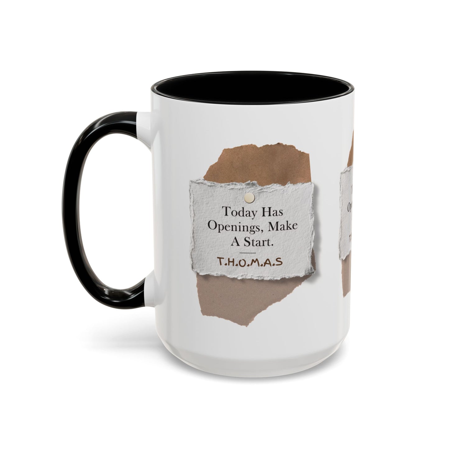 Personalized Torn Paper Note Accent Coffee Mug