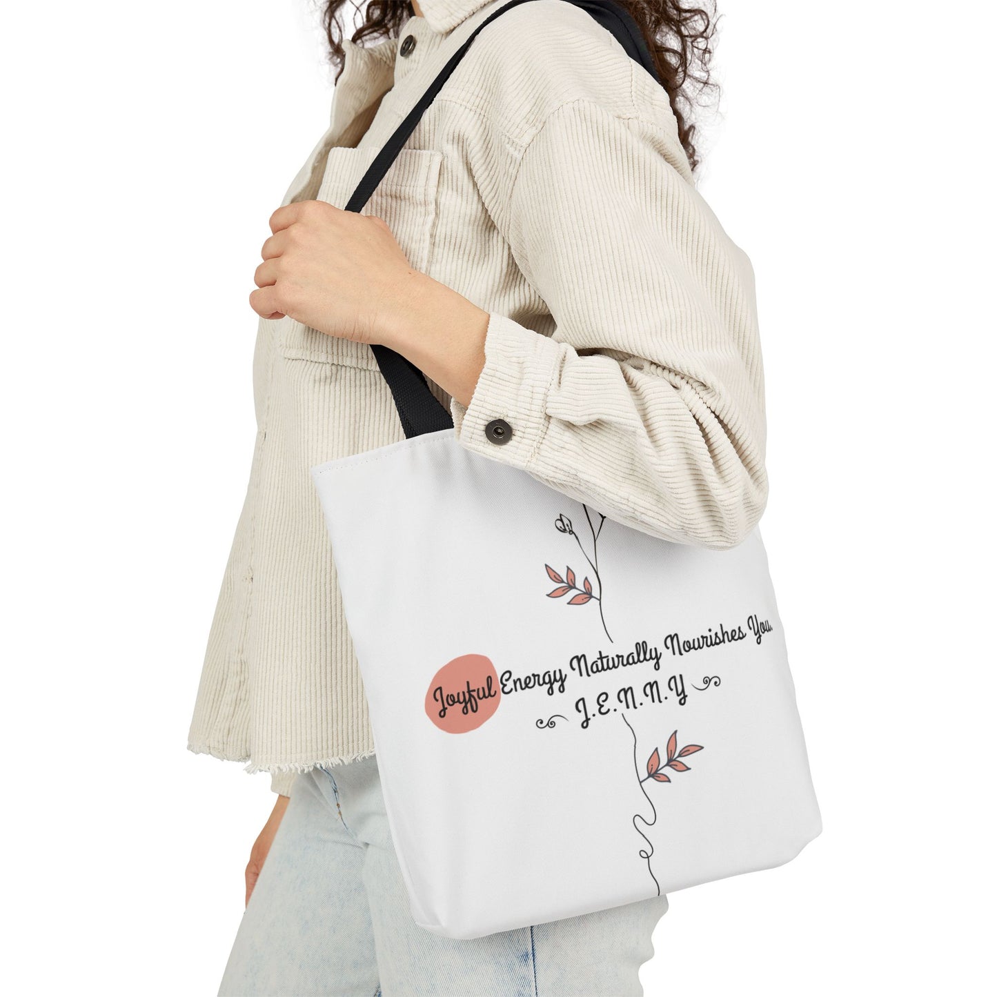 Personalized Initial Quote Floral Minimalist Canvas Tote Custom Name